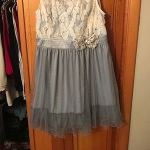Lacy gray and white dress